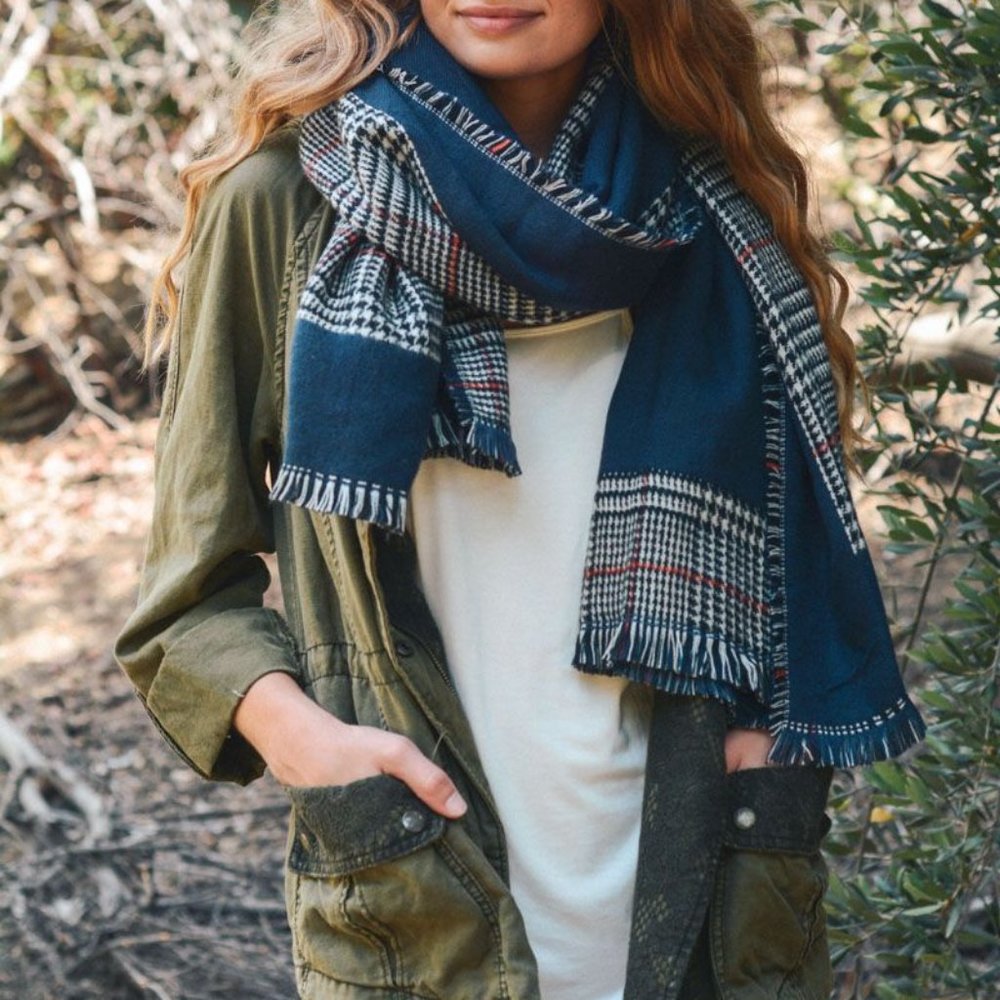 Reversible Tartan Plaid Oversized Blanket scarf - Picture 3 of 6